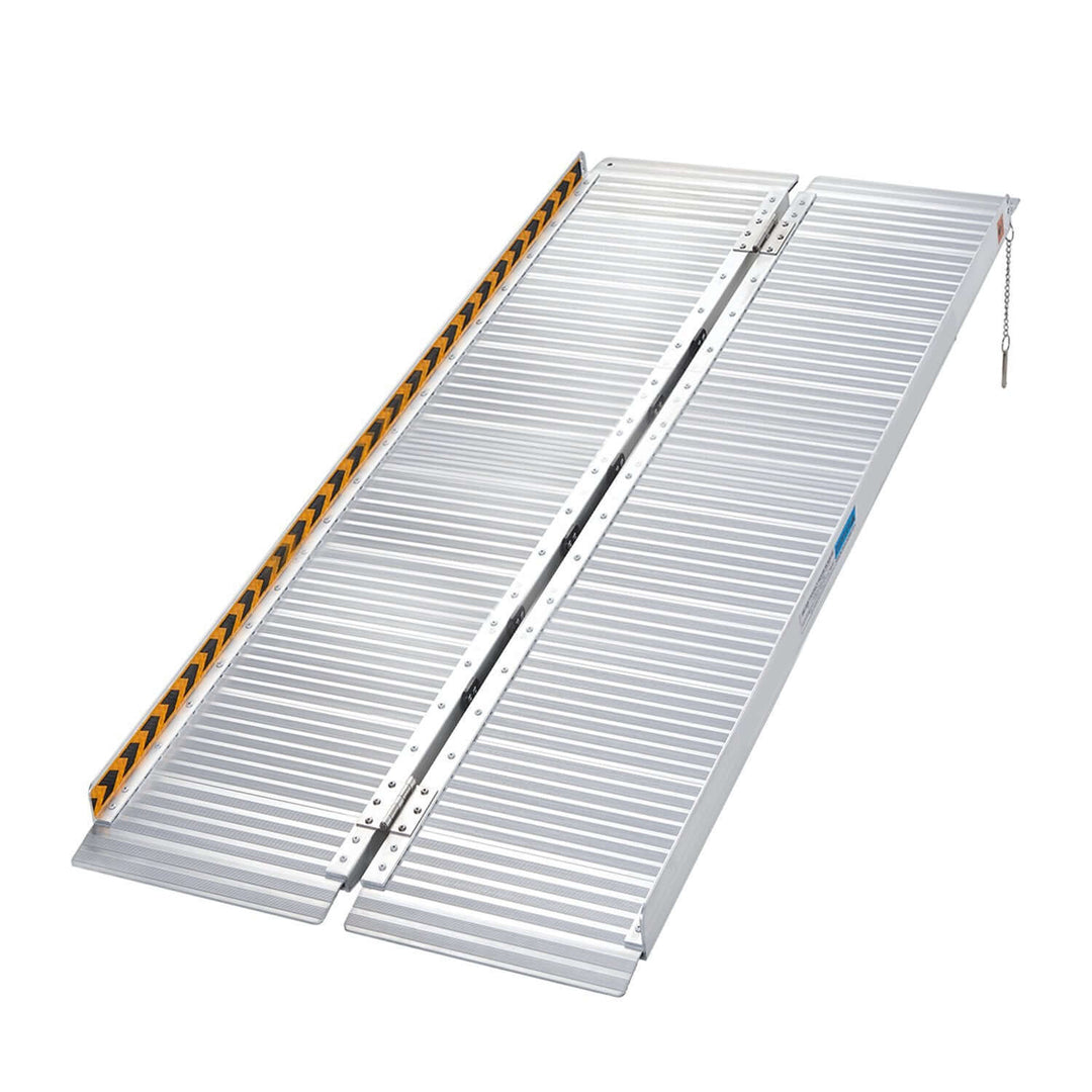 Rigg Aluminium Foldable Wheelchair Ramp, 5ft, non-slip, portable, high-strength, holds 272kg, ideal for vehicles and steps.