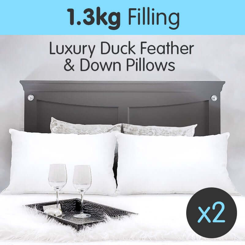 _label_, DSZ Product, feed-cond-new, feed-sl-free shipping, free-shippingLaura Hill Duck Down Feather Pillow Twin Set - 1.3Kg - Premium Home & Garden > Bedding > Pillows from Laura Hill ! Shop Online Buy Now at S & D's Value Store Family Business Best Customer Service_label_, DSZ Product, feed-cond-new, feed-sl-free shipping, free-shipping