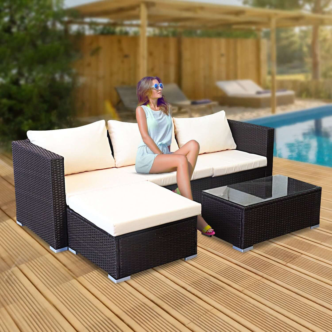 DSZ Product, feed-cond-new, feed-sl-DSZ Freight Payable, newSarantino 5Pc Modular Outdoor Lounge Set Pe Rattan - Brown - Premium Furniture > Outdoor > Outdoor Sofas & Lounge Sets from Sarantino ! Shop Online Buy Now at S & D's Value Store Family Business Best Customer ServiceDSZ Product, feed-cond-new, feed-sl-DSZ Freight Payable, new