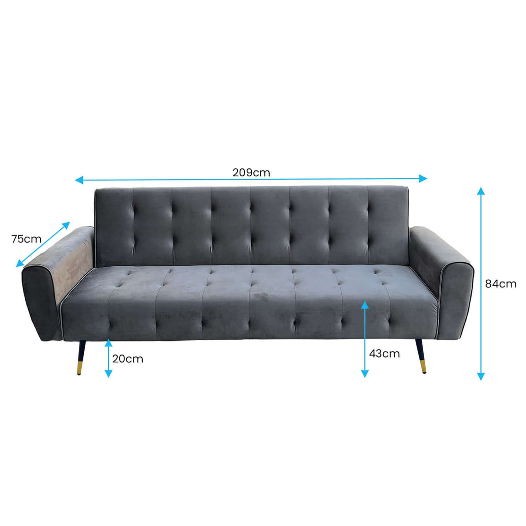 DSZ Product, feed-cond-new, feed-sl-DSZ Freight Payable, newSarantino Ava 3 - Seater Tufted Velvet Sofa Bed By Sarantino - Dark Grey - Premium Furniture > Bar Stools & Chairs > Arm Chairs & Recliners from Sarantino ! Shop Online Buy Now at S & D's Value Store Family Business Best Customer ServiceDSZ Product, feed-cond-new, feed-sl-DSZ Freight Payable, new