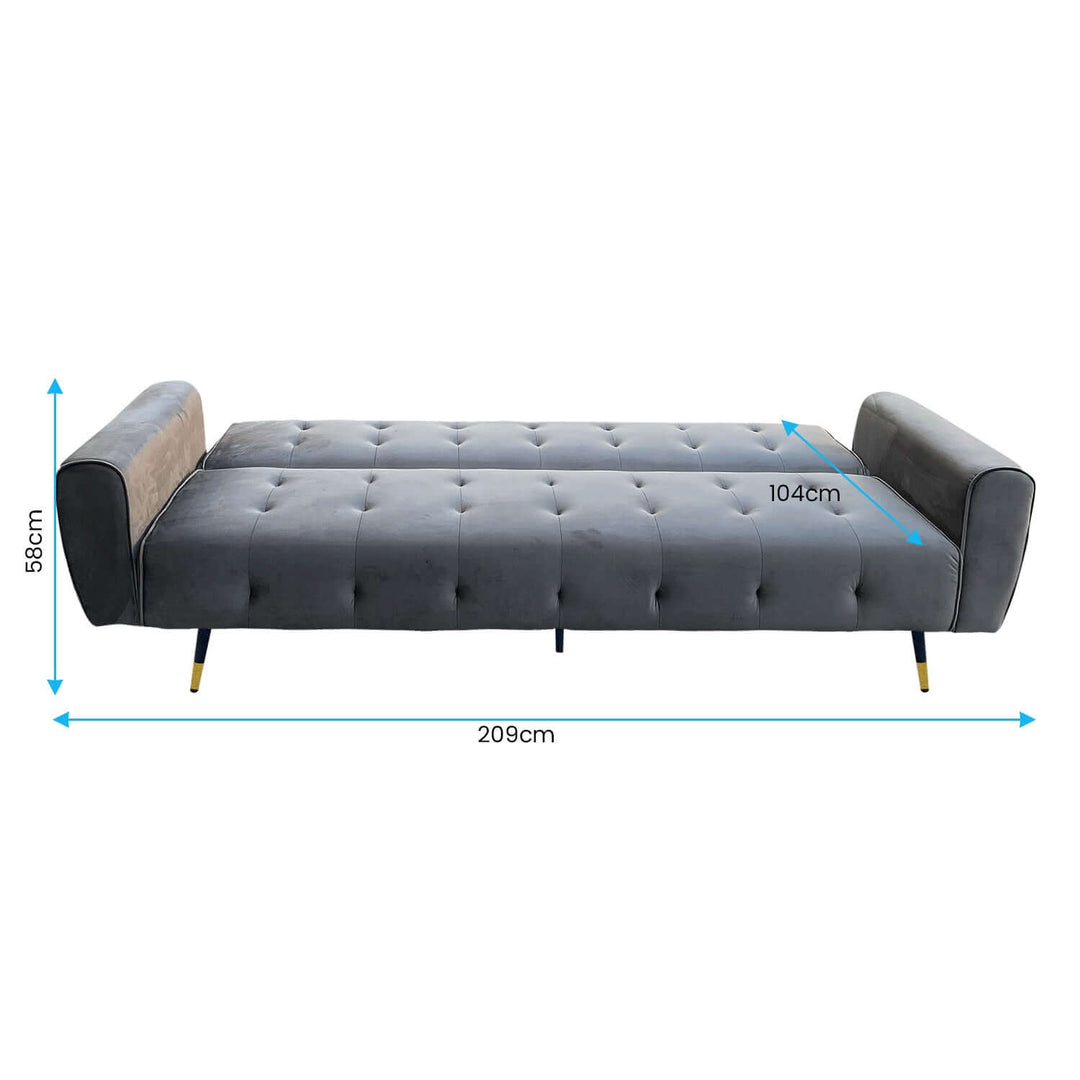 DSZ Product, feed-cond-new, feed-sl-DSZ Freight Payable, newSarantino Ava 3 - Seater Tufted Velvet Sofa Bed By Sarantino - Dark Grey - Premium Furniture > Bar Stools & Chairs > Arm Chairs & Recliners from Sarantino ! Shop Online Buy Now at S & D's Value Store Family Business Best Customer ServiceDSZ Product, feed-cond-new, feed-sl-DSZ Freight Payable, new