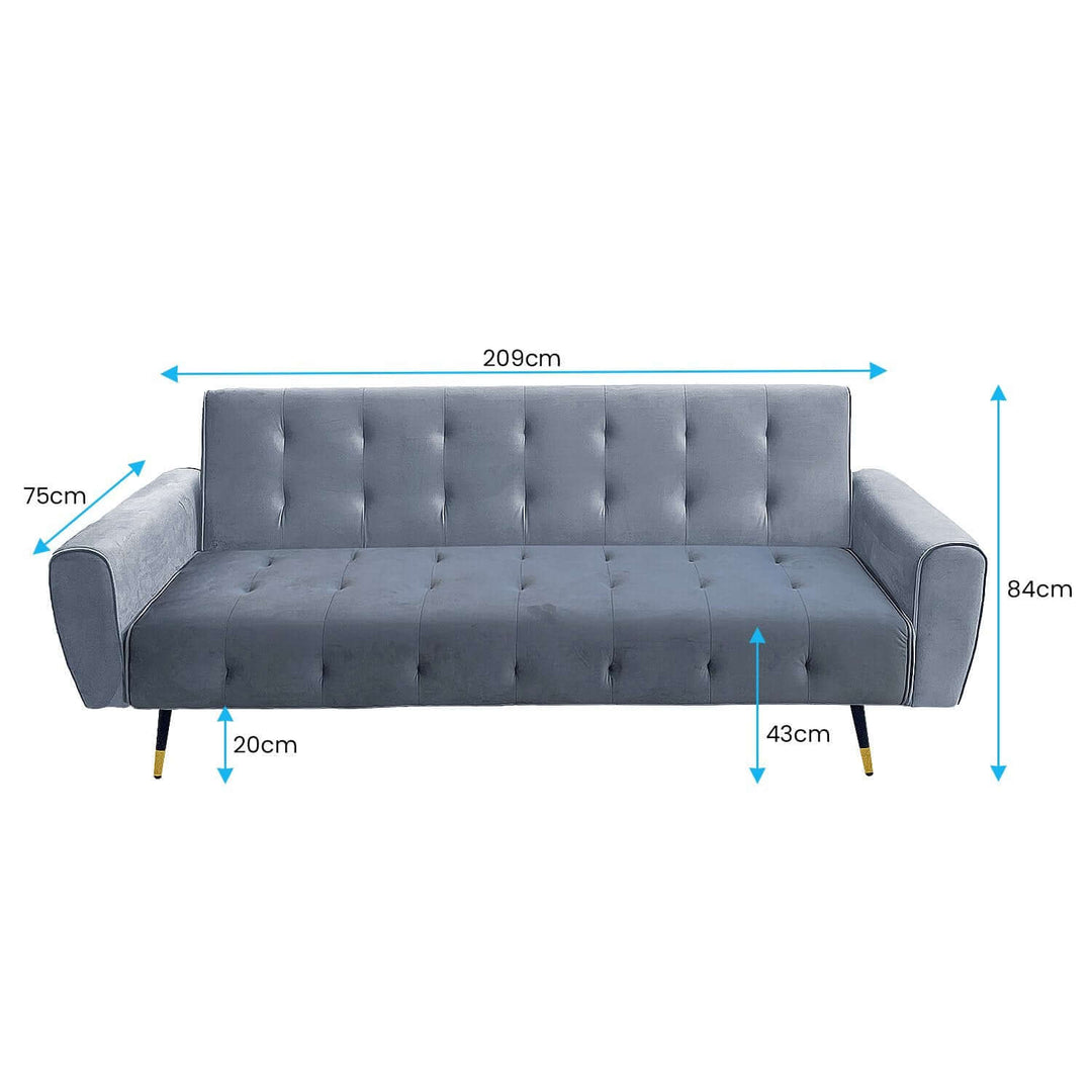 DSZ Product, feed-cond-new, feed-sl-DSZ Freight Payable, newSarantino Ava 3 - Seater Tufted Velvet Sofa Bed By Sarantino - Light Grey - Premium Furniture > Bar Stools & Chairs > Arm Chairs & Recliners from Sarantino ! Shop Online Buy Now at S & D's Value Store Family Business Best Customer ServiceDSZ Product, feed-cond-new, feed-sl-DSZ Freight Payable, new