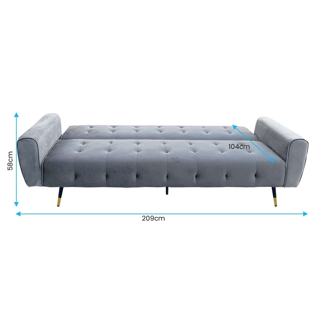 DSZ Product, feed-cond-new, feed-sl-DSZ Freight Payable, newSarantino Ava 3 - Seater Tufted Velvet Sofa Bed By Sarantino - Light Grey - Premium Furniture > Bar Stools & Chairs > Arm Chairs & Recliners from Sarantino ! Shop Online Buy Now at S & D's Value Store Family Business Best Customer ServiceDSZ Product, feed-cond-new, feed-sl-DSZ Freight Payable, new