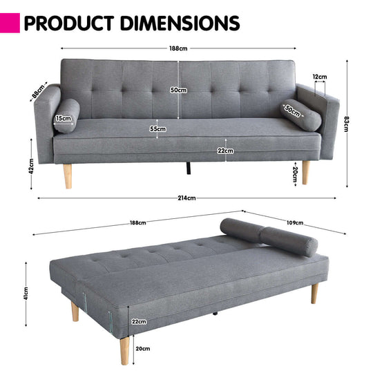 DSZ Product, feed-cond-new, feed-sl-DSZ Freight Payable, newSarantino Madison Sofa Bed Lounge Couch Futon Furniture Home Light Grey Linen Suite - Premium Furniture > Bar Stools & Chairs > Arm Chairs & Recliners from Sarantino ! Shop Online Buy Now at S & D's Value Store Family Business Best Customer ServiceDSZ Product, feed-cond-new, feed-sl-DSZ Freight Payable, new