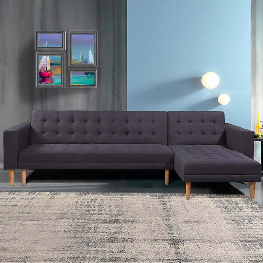 DSZ Product, feed-cond-new, feed-sl-DSZ Freight Payable, newSarantino Linen Fabric Corner Sofa Bed Couch Lounge With Chaise Furniture - Dark Grey - Premium Furniture > Bar Stools & Chairs > Arm Chairs & Recliners from Sarantino ! Shop Online Buy Now at S & D's Value Store Family Business Best Customer ServiceDSZ Product, feed-cond-new, feed-sl-DSZ Freight Payable, new