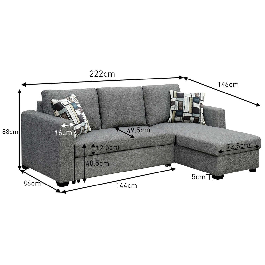 DSZ Product, feed-cond-new, feed-sl-DSZ Freight Payable, newSarantino Fontana Pullout Sofa Bed With Storage Chaise Lounge - Grey - Premium Furniture > Bar Stools & Chairs > Arm Chairs & Recliners from Sarantino ! Shop Online Buy Now at S & D's Value Store Family Business Best Customer ServiceDSZ Product, feed-cond-new, feed-sl-DSZ Freight Payable, new