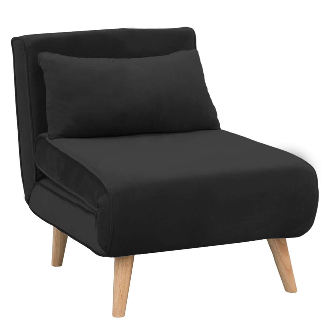 DSZ Product, feed-cond-new, feed-sl-DSZ Freight Payable, newSarantino Adjustable Chair Single Sofa Bed Faux Velvet - Black - Premium Furniture > Bar Stools & Chairs > Arm Chairs & Recliners from Sarantino ! Shop Online Buy Now at S & D's Value Store Family Business Best Customer ServiceDSZ Product, feed-cond-new, feed-sl-DSZ Freight Payable, new