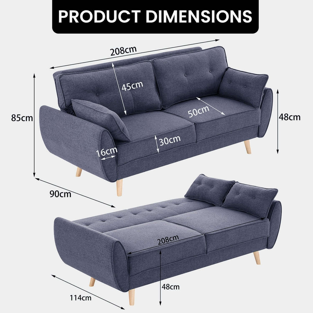 DSZ Product, feed-cond-new, feed-sl-DSZ Freight Payable, newSarantino 3 Seater Modular Linen Fabric Sofa Bed Couch Futon Suite - Dark Grey - Premium Furniture > Bar Stools & Chairs > Arm Chairs & Recliners from Sarantino ! Shop Online Buy Now at S & D's Value Store Family Business Best Customer ServiceDSZ Product, feed-cond-new, feed-sl-DSZ Freight Payable, new