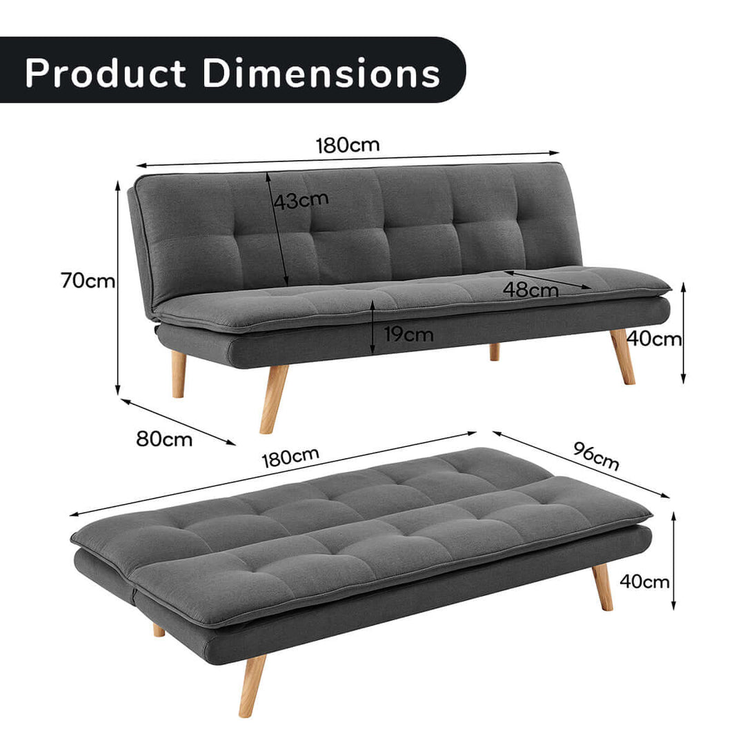 DSZ Product, feed-cond-new, feed-sl-DSZ Freight Payable, newSarantino 3 Seater Linen Sofa Bed Couch Lounge Futon - Dark Grey - Premium Furniture > Bar Stools & Chairs > Arm Chairs & Recliners from Sarantino ! Shop Online Buy Now at S & D's Value Store Family Business Best Customer ServiceDSZ Product, feed-cond-new, feed-sl-DSZ Freight Payable, new