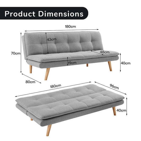 DSZ Product, feed-cond-new, feed-sl-DSZ Freight Payable, newSarantino 3 Seater Linen Couch Sofa Bed Lounge Futon - Light Grey - Premium Furniture > Bar Stools & Chairs > Arm Chairs & Recliners from Sarantino ! Shop Online Buy Now at S & D's Value Store Family Business Best Customer ServiceDSZ Product, feed-cond-new, feed-sl-DSZ Freight Payable, new