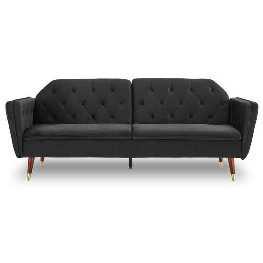 DSZ Product, feed-cond-new, feed-sl-DSZ Freight Payable, newSarantino Faux Velvet Tufted Sofa Bed Couch Futon - Black - Premium Furniture > Bar Stools & Chairs > Arm Chairs & Recliners from Sarantino ! Shop Online Buy Now at S & D's Value Store Family Business Best Customer ServiceDSZ Product, feed-cond-new, feed-sl-DSZ Freight Payable, new