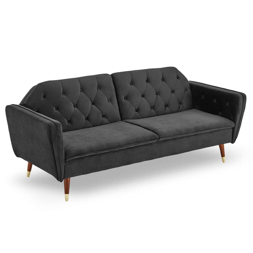 DSZ Product, feed-cond-new, feed-sl-DSZ Freight Payable, newSarantino Faux Velvet Tufted Sofa Bed Couch Futon - Black - Premium Furniture > Bar Stools & Chairs > Arm Chairs & Recliners from Sarantino ! Shop Online Buy Now at S & D's Value Store Family Business Best Customer ServiceDSZ Product, feed-cond-new, feed-sl-DSZ Freight Payable, new