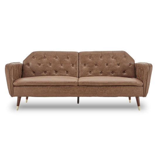 DSZ Product, feed-cond-new, feed-sl-DSZ Freight Payable, newSarantino Faux Velvet Tufted Sofa Bed Couch Futon - Brown - Premium Furniture > Bar Stools & Chairs > Arm Chairs & Recliners from Sarantino ! Shop Online Buy Now at S & D's Value Store Family Business Best Customer ServiceDSZ Product, feed-cond-new, feed-sl-DSZ Freight Payable, new