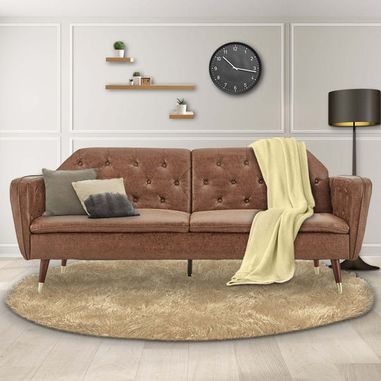 DSZ Product, feed-cond-new, feed-sl-DSZ Freight Payable, newSarantino Faux Velvet Tufted Sofa Bed Couch Futon - Brown - Premium Furniture > Bar Stools & Chairs > Arm Chairs & Recliners from Sarantino ! Shop Online Buy Now at S & D's Value Store Family Business Best Customer ServiceDSZ Product, feed-cond-new, feed-sl-DSZ Freight Payable, new