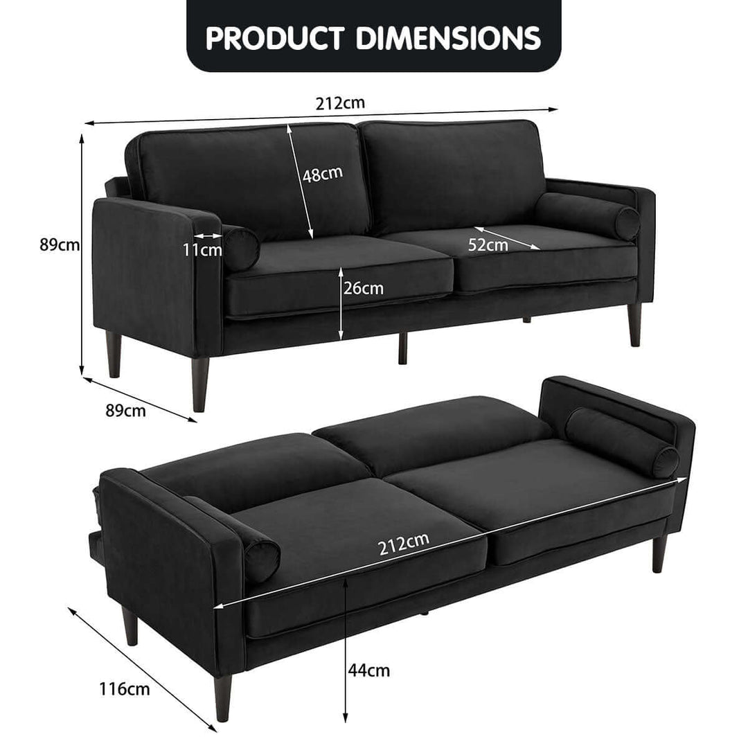 DSZ Product, feed-cond-new, feed-sl-DSZ Freight Payable, newSarantino Faux Velvet Sofa Bed Couch Furniture Lounge Suite - Black - Premium Furniture > Bar Stools & Chairs > Arm Chairs & Recliners from Sarantino ! Shop Online Buy Now at S & D's Value Store Family Business Best Customer ServiceDSZ Product, feed-cond-new, feed-sl-DSZ Freight Payable, new