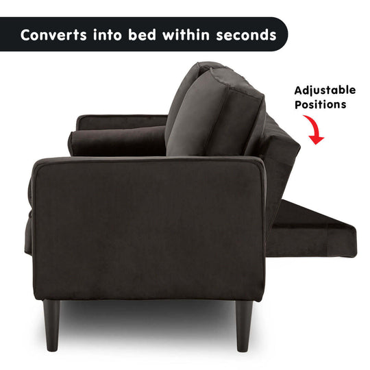 DSZ Product, feed-cond-new, feed-sl-DSZ Freight Payable, newSarantino Faux Velvet Sofa Bed Couch Furniture Lounge Suite - Black - Premium Furniture > Bar Stools & Chairs > Arm Chairs & Recliners from Sarantino ! Shop Online Buy Now at S & D's Value Store Family Business Best Customer ServiceDSZ Product, feed-cond-new, feed-sl-DSZ Freight Payable, new