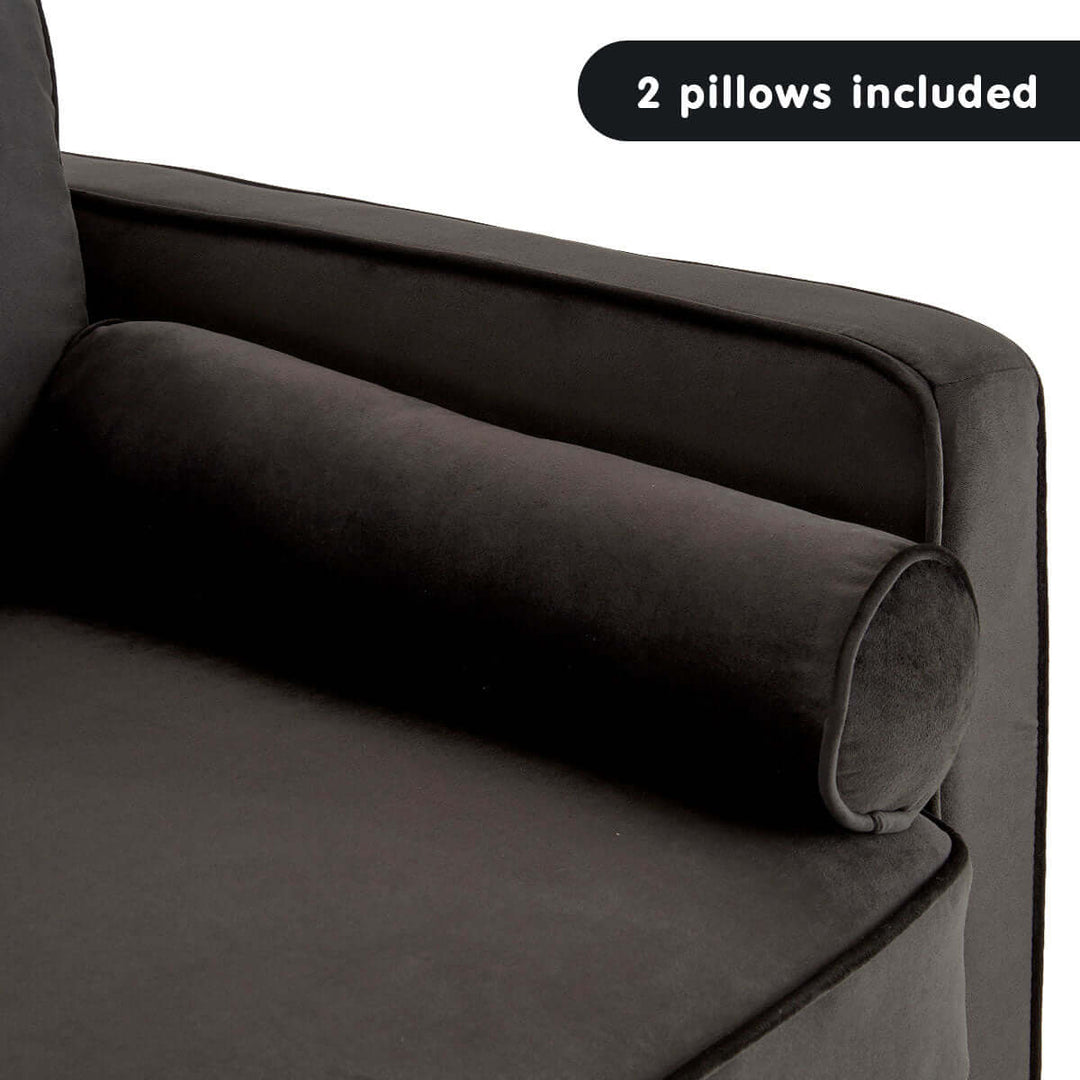 DSZ Product, feed-cond-new, feed-sl-DSZ Freight Payable, newSarantino Faux Velvet Sofa Bed Couch Furniture Lounge Suite - Black - Premium Furniture > Bar Stools & Chairs > Arm Chairs & Recliners from Sarantino ! Shop Online Buy Now at S & D's Value Store Family Business Best Customer ServiceDSZ Product, feed-cond-new, feed-sl-DSZ Freight Payable, new