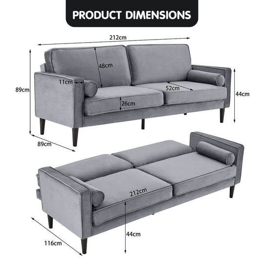 DSZ Product, feed-cond-new, feed-sl-DSZ Freight Payable, newSarantino Faux Velvet Sofa Bed Couch Furniture Lounge Suite Seat Grey - Premium Furniture > Bar Stools & Chairs > Arm Chairs & Recliners from Sarantino ! Shop Online Buy Now at S & D's Value Store Family Business Best Customer ServiceDSZ Product, feed-cond-new, feed-sl-DSZ Freight Payable, new