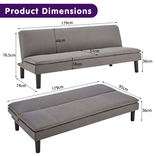 DSZ Product, feed-cond-new, feed-sl-DSZ Freight Payable, newSarantino 3 Seater Modular Faux Linen Fabric Sofa Bed Couch  - Dark Grey - Premium Furniture > Bar Stools & Chairs > Arm Chairs & Recliners from Sarantino ! Shop Online Buy Now at S & D's Value Store Family Business Best Customer ServiceDSZ Product, feed-cond-new, feed-sl-DSZ Freight Payable, new