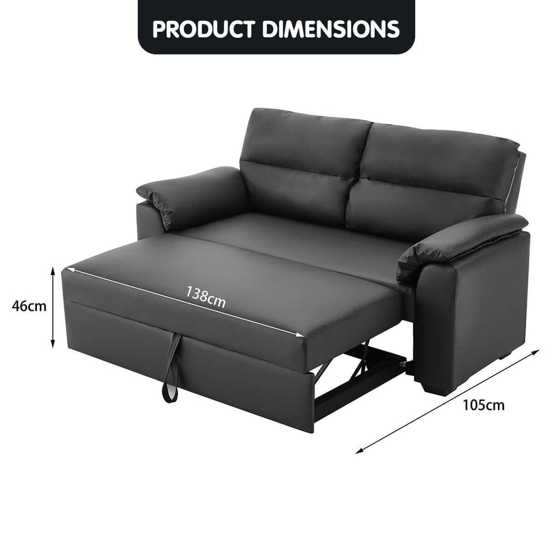 DSZ Product, feed-cond-new, feed-sl-DSZ Freight Payable, newSarantino Faux Leather Sofa Bed Couch Lounge - Black - Premium Furniture > Bar Stools & Chairs > Arm Chairs & Recliners from Sarantino ! Shop Online Buy Now at S & D's Value Store Family Business Best Customer ServiceDSZ Product, feed-cond-new, feed-sl-DSZ Freight Payable, new