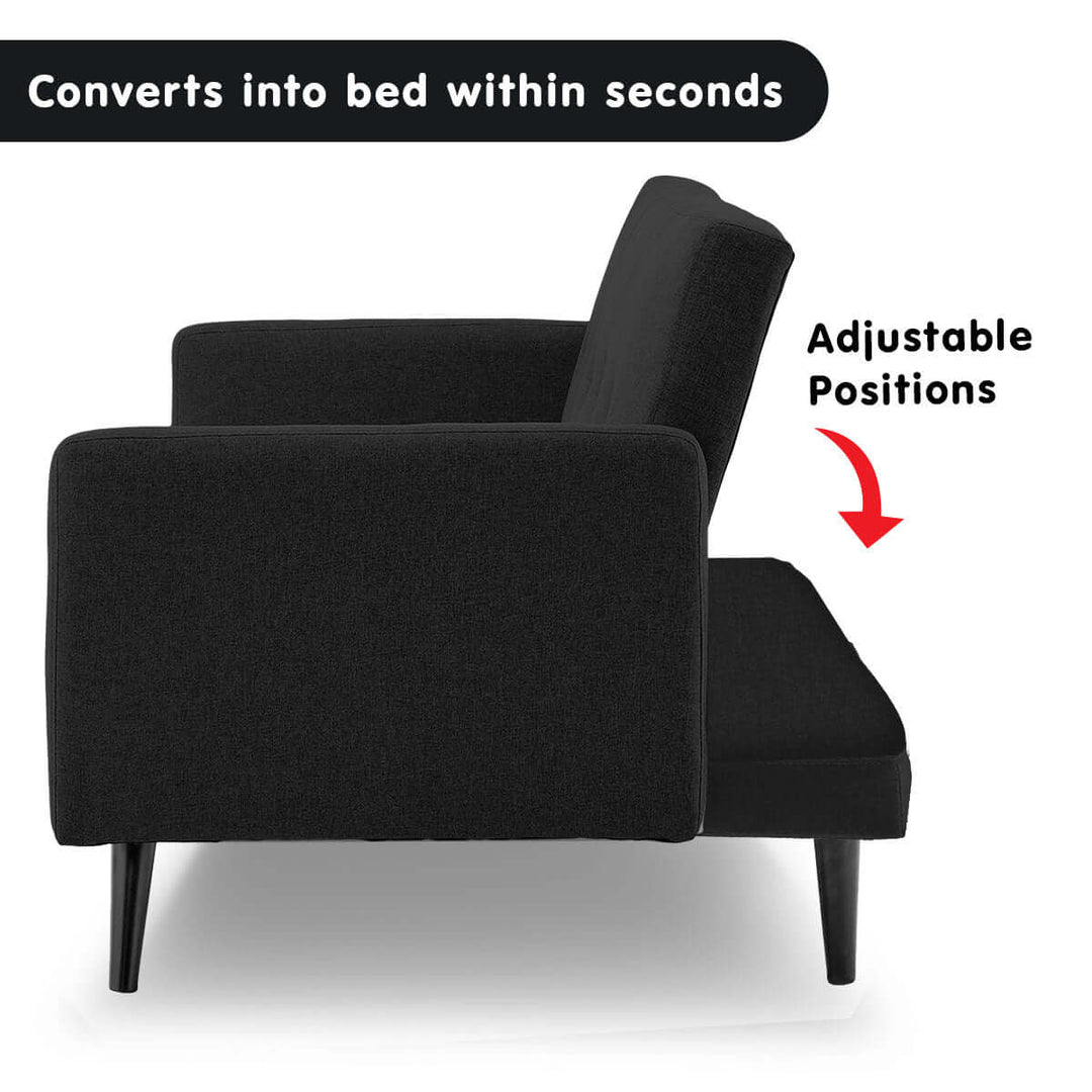 DSZ Product, feed-cond-new, feed-sl-DSZ Freight Payable, newSarantino Tufted Faux Linen 3 - Seater Sofa Bed With Armrests - Black - Premium Furniture > Bar Stools & Chairs > Arm Chairs & Recliners from Sarantino ! Shop Online Buy Now at S & D's Value Store Family Business Best Customer ServiceDSZ Product, feed-cond-new, feed-sl-DSZ Freight Payable, new