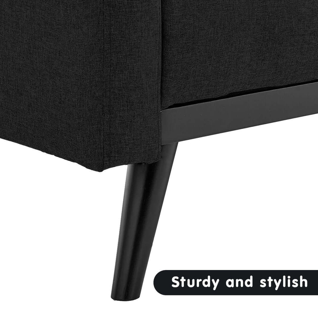 DSZ Product, feed-cond-new, feed-sl-DSZ Freight Payable, newSarantino Tufted Faux Linen 3 - Seater Sofa Bed With Armrests - Black - Premium Furniture > Bar Stools & Chairs > Arm Chairs & Recliners from Sarantino ! Shop Online Buy Now at S & D's Value Store Family Business Best Customer ServiceDSZ Product, feed-cond-new, feed-sl-DSZ Freight Payable, new