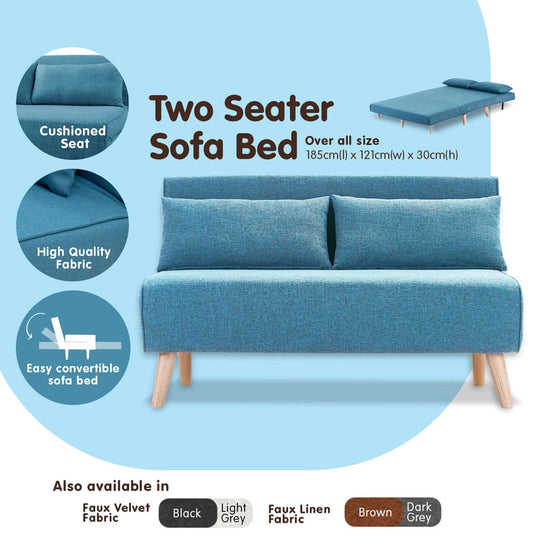 DSZ Product, feed-cond-new, feed-sl-DSZ Freight Payable, newSarantino Adjustable Corner Sofa 2 - Seater Lounge Linen Bed Seat - Blue - Premium Furniture > Bar Stools & Chairs > Arm Chairs & Recliners from Sarantino ! Shop Online Buy Now at S & D's Value Store Family Business Best Customer ServiceDSZ Product, feed-cond-new, feed-sl-DSZ Freight Payable, new