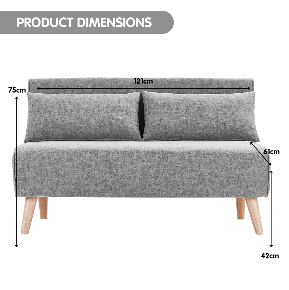 DSZ Product, feed-cond-new, feed-sl-DSZ Freight Payable, newSarantino 2 - Seater Adjustable Sofa Bed Lounge Faux Linen - Grey - Premium Furniture > Bar Stools & Chairs > Arm Chairs & Recliners from Sarantino ! Shop Online Buy Now at S & D's Value Store Family Business Best Customer ServiceDSZ Product, feed-cond-new, feed-sl-DSZ Freight Payable, new