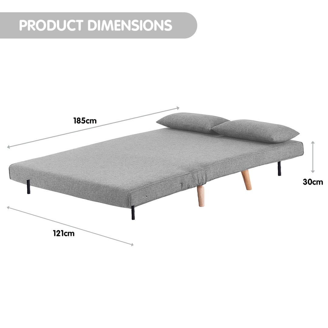 DSZ Product, feed-cond-new, feed-sl-DSZ Freight Payable, newSarantino 2 - Seater Adjustable Sofa Bed Lounge Faux Linen - Grey - Premium Furniture > Bar Stools & Chairs > Arm Chairs & Recliners from Sarantino ! Shop Online Buy Now at S & D's Value Store Family Business Best Customer ServiceDSZ Product, feed-cond-new, feed-sl-DSZ Freight Payable, new