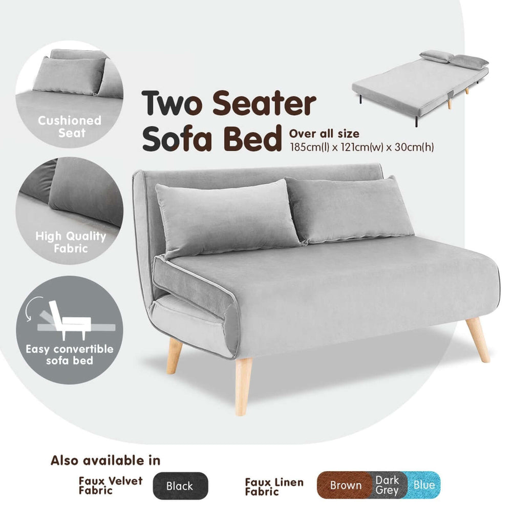 DSZ Product, feed-cond-new, feed-sl-DSZ Freight Payable, newSarantino 2 - Seater Adjustable Sofa Bed Lounge Faux Velvet - Light Grey - Premium Furniture > Bar Stools & Chairs > Arm Chairs & Recliners from Sarantino ! Shop Online Buy Now at S & D's Value Store Family Business Best Customer ServiceDSZ Product, feed-cond-new, feed-sl-DSZ Freight Payable, new