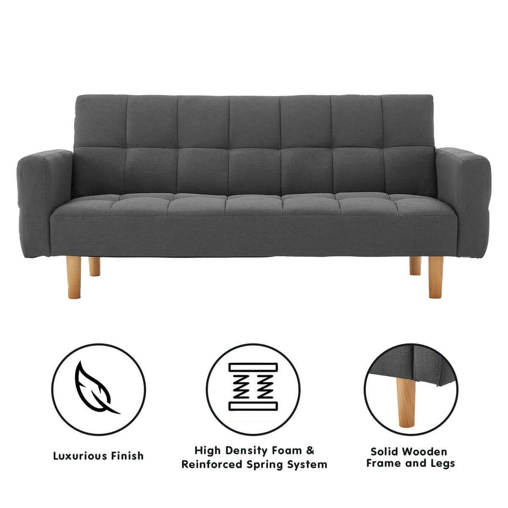 DSZ Product, feed-cond-new, feed-sl-DSZ Freight Payable, newSarantino 3 - Seater Fabric Sofa Bed Futon - Dark Grey - Premium Furniture > Bar Stools & Chairs > Arm Chairs & Recliners from Sarantino ! Shop Online Buy Now at S & D's Value Store Family Business Best Customer ServiceDSZ Product, feed-cond-new, feed-sl-DSZ Freight Payable, new