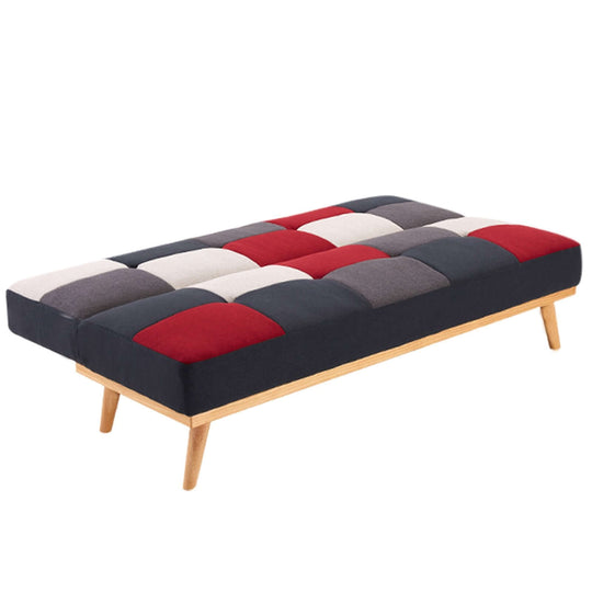 Sarantino 3 Seater Modular Linen Fabric Wood Sofa Bed Couch in vibrant colours and wooden legs, stylish and affordable.