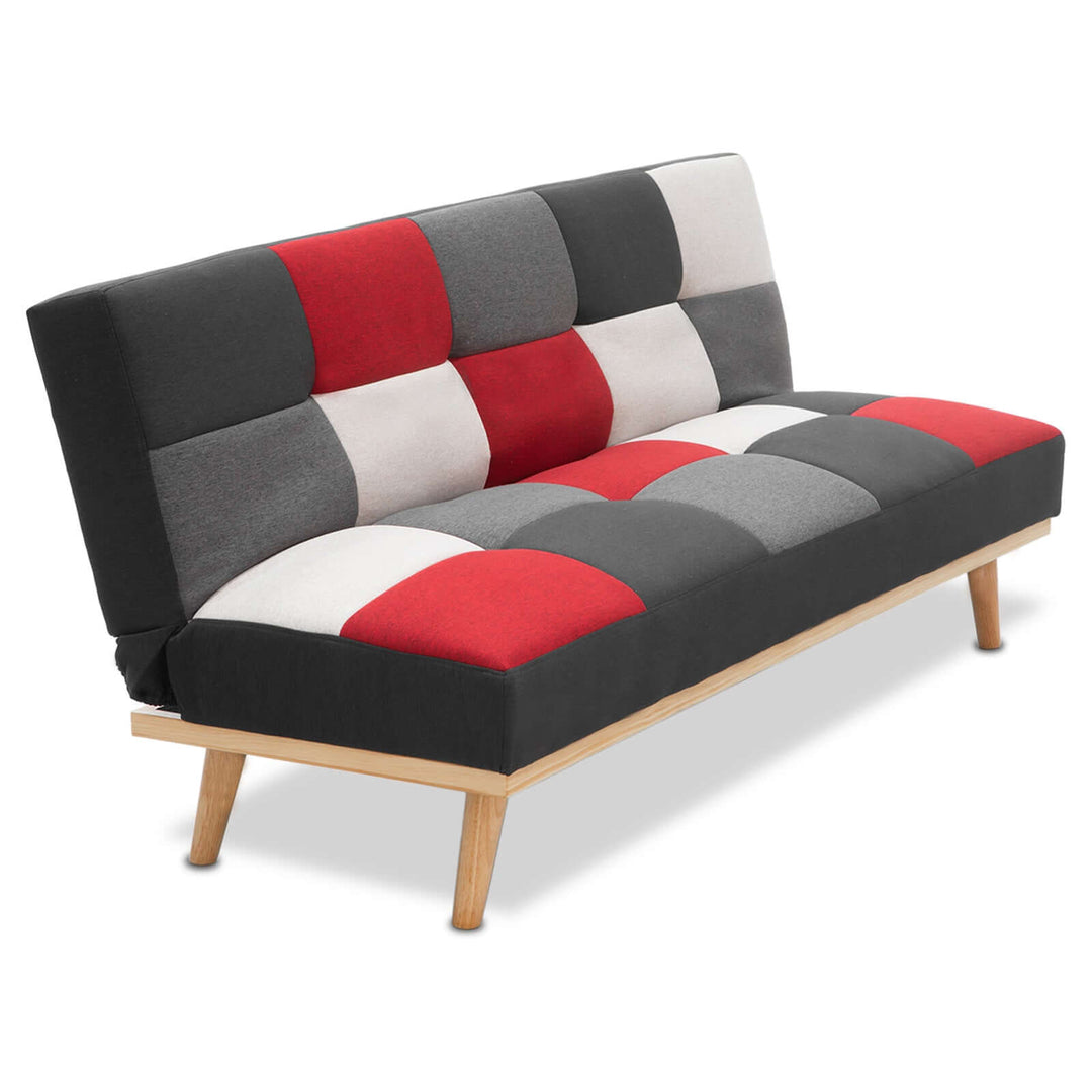 Affordable Sarantino 3 Seater Modular Sofa Bed in multi-colour with wooden legs for a stylish living space.