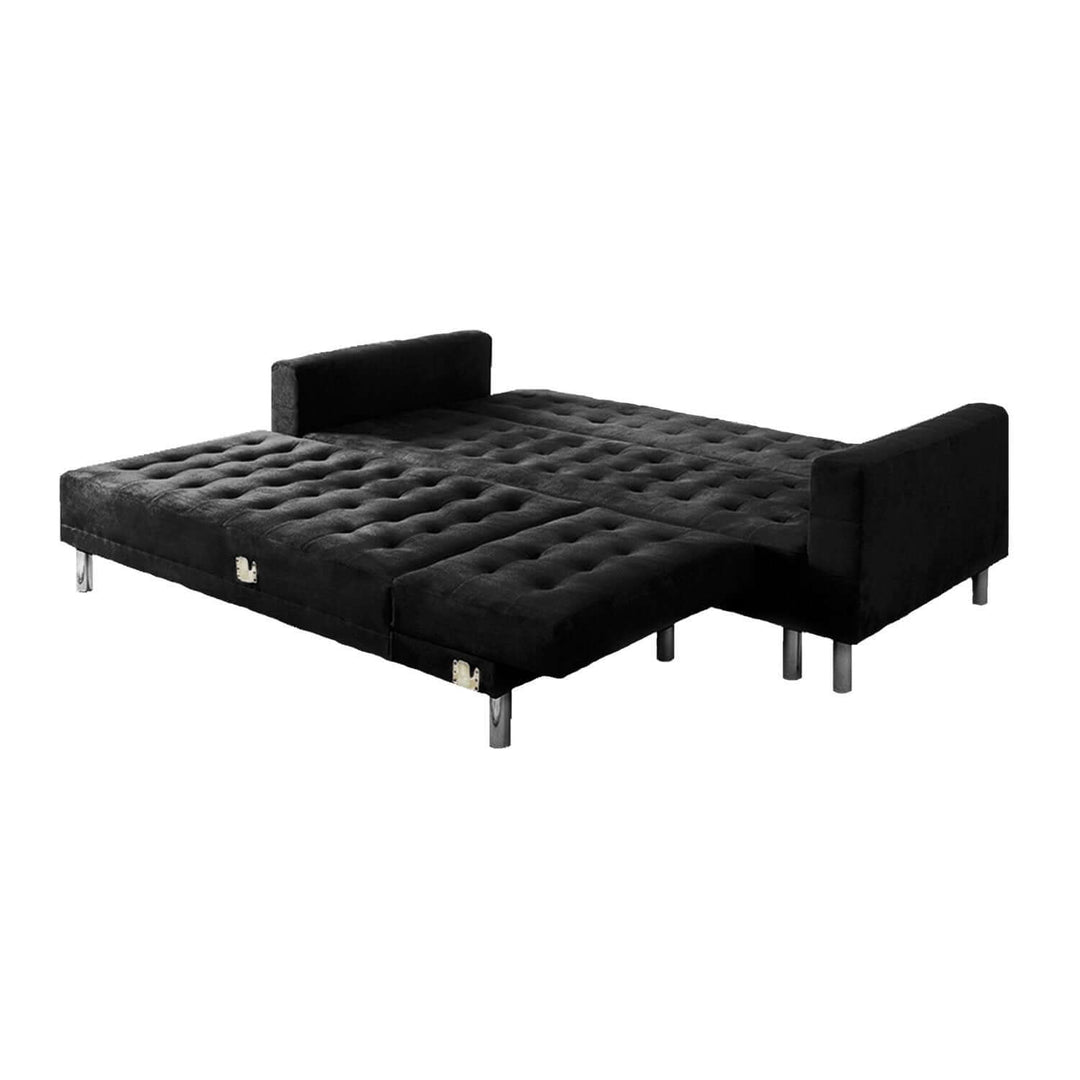 DSZ Product, feed-cond-new, feed-sl-DSZ Freight Payable, newSarantino Faux Velveteen Corner Wooden Sofa Bed Couch With Chaise Black - Premium Furniture > Bar Stools & Chairs > Arm Chairs & Recliners from Sarantino ! Shop Online Buy Now at S & D's Value Store Family Business Best Customer ServiceDSZ Product, feed-cond-new, feed-sl-DSZ Freight Payable, new