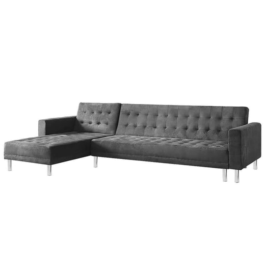 DSZ Product, feed-cond-new, feed-sl-DSZ Freight Payable, newSarantino Faux Velvet Corner Wooden Sofa Bed Couch With Chaise - Grey - Premium Furniture > Bar Stools & Chairs > Arm Chairs & Recliners from Sarantino ! Shop Online Buy Now at S & D's Value Store Family Business Best Customer ServiceDSZ Product, feed-cond-new, feed-sl-DSZ Freight Payable, new