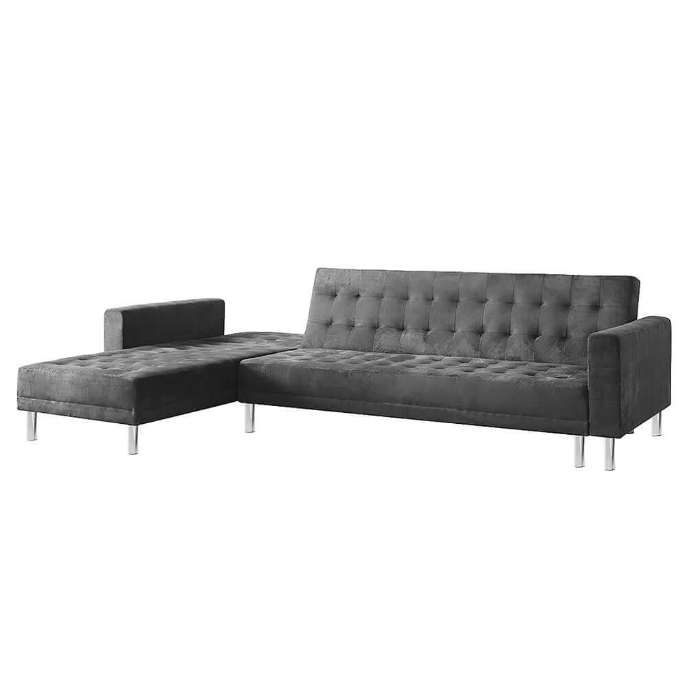 DSZ Product, feed-cond-new, feed-sl-DSZ Freight Payable, newSarantino Faux Velvet Corner Wooden Sofa Bed Couch With Chaise - Grey - Premium Furniture > Bar Stools & Chairs > Arm Chairs & Recliners from Sarantino ! Shop Online Buy Now at S & D's Value Store Family Business Best Customer ServiceDSZ Product, feed-cond-new, feed-sl-DSZ Freight Payable, new