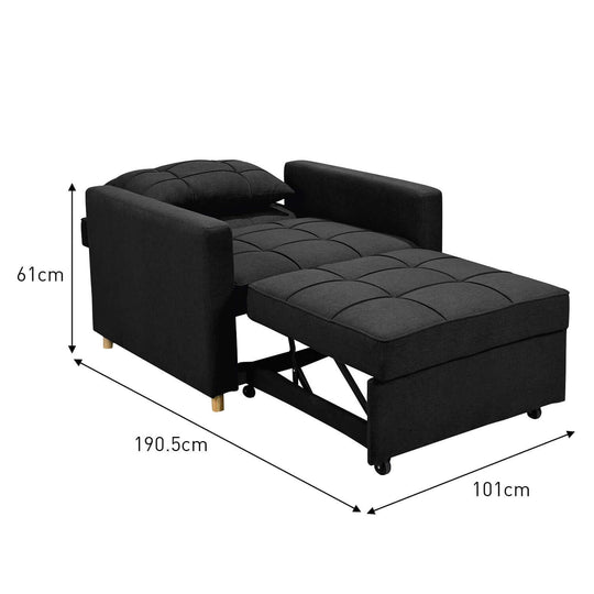 DSZ Product, feed-cond-new, feed-sl-DSZ Freight Payable, newSarantino Suri 3 - In - 1 Convertible Lounge Chair Bed - Black - Premium Furniture > Bar Stools & Chairs > Arm Chairs & Recliners from Sarantino ! Shop Online Buy Now at S & D's Value Store Family Business Best Customer ServiceDSZ Product, feed-cond-new, feed-sl-DSZ Freight Payable, new