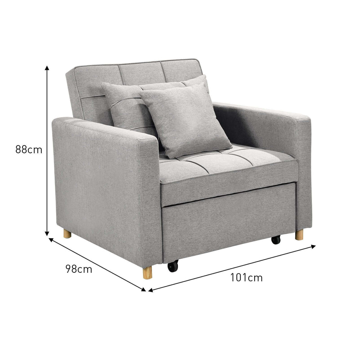 DSZ Product, feed-cond-new, feed-sl-DSZ Freight Payable, newSarantino Suri 3 - In - 1 Convertible Sofa Chair Bed Lounger - Light Grey - Premium Furniture > Bar Stools & Chairs > Arm Chairs & Recliners from Sarantino ! Shop Online Buy Now at S & D's Value Store Family Business Best Customer ServiceDSZ Product, feed-cond-new, feed-sl-DSZ Freight Payable, new