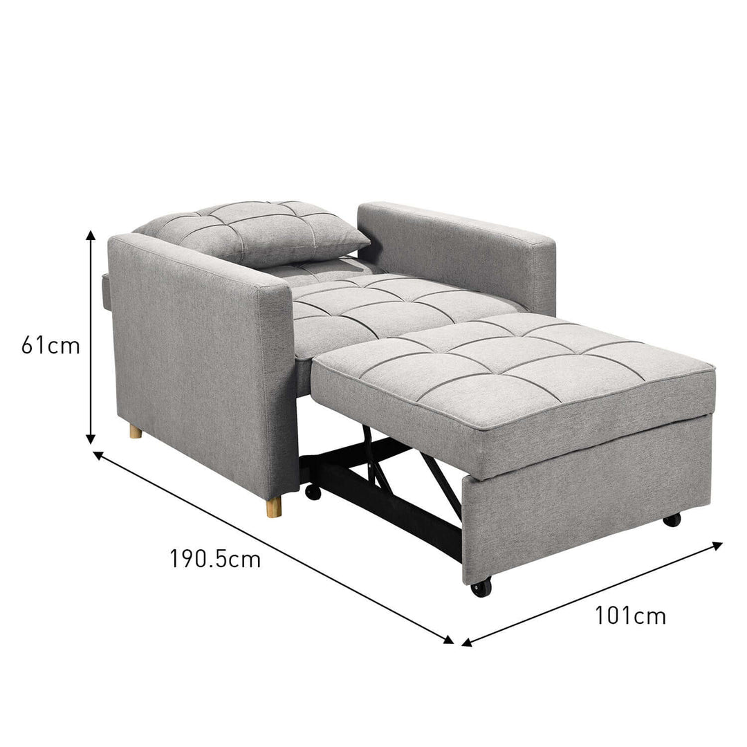 DSZ Product, feed-cond-new, feed-sl-DSZ Freight Payable, newSarantino Suri 3 - In - 1 Convertible Sofa Chair Bed Lounger - Light Grey - Premium Furniture > Bar Stools & Chairs > Arm Chairs & Recliners from Sarantino ! Shop Online Buy Now at S & D's Value Store Family Business Best Customer ServiceDSZ Product, feed-cond-new, feed-sl-DSZ Freight Payable, new