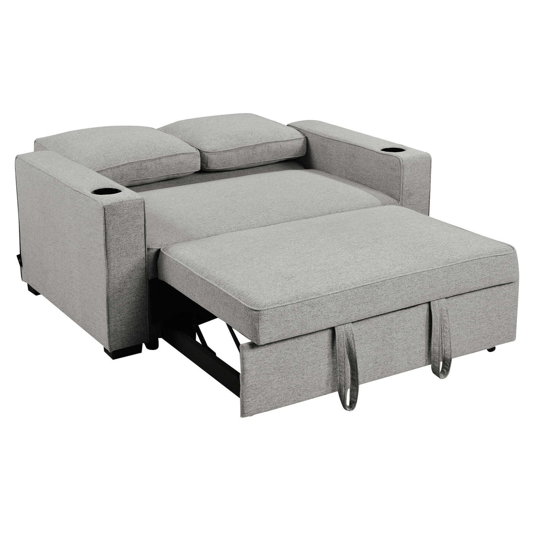 DSZ Product, feed-cond-new, feed-sl-DSZ Freight Payable, newSarantino Hoffman Linen Sofa Bed Chair With Cushions &Cup Holders Light Grey - Premium Furniture > Bar Stools & Chairs > Arm Chairs & Recliners from Sarantino ! Shop Online Buy Now at S & D's Value Store Family Business Best Customer ServiceDSZ Product, feed-cond-new, feed-sl-DSZ Freight Payable, new