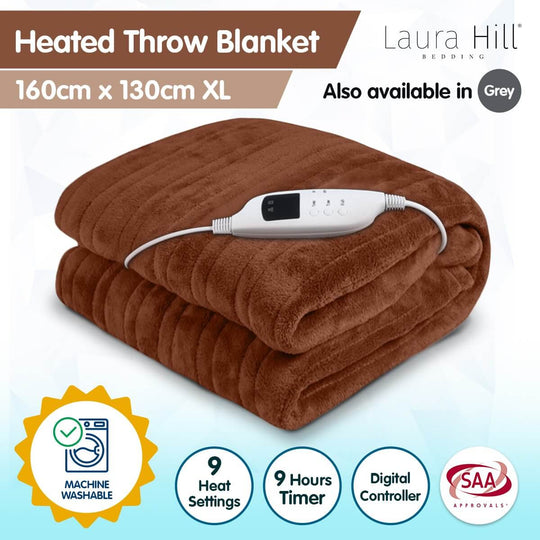 _label_, DSZ Product, feed-cond-new, feed-sl-free shipping, free-shippingLaura Hill Heated Electric Blanket Throw Rug Coral Warm Fleece Brown - Premium Home & Garden > Bedding > Blankets & Throws from Laura Hill ! Shop Online Buy Now at S & D's Value Store Family Business Best Customer Service_label_, DSZ Product, feed-cond-new, feed-sl-free shipping, free-shipping