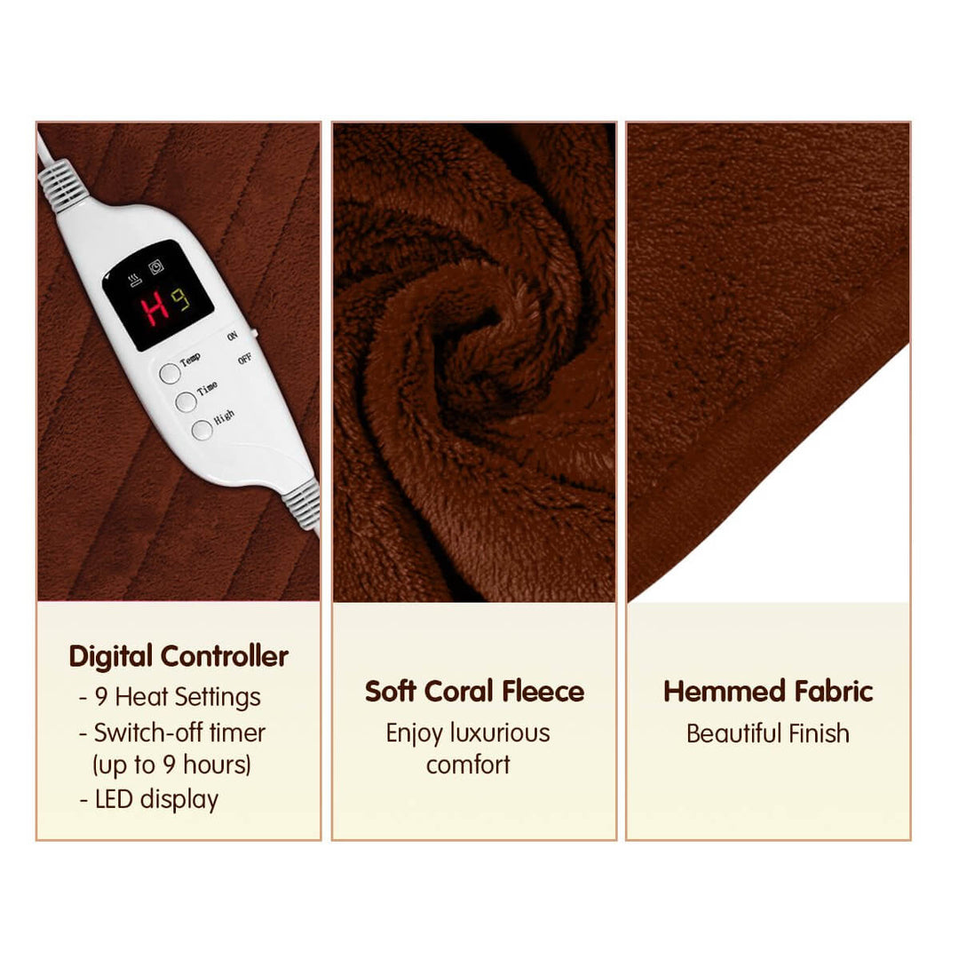 _label_, DSZ Product, feed-cond-new, feed-sl-free shipping, free-shippingLaura Hill Heated Electric Blanket Throw Rug Coral Warm Fleece Brown - Premium Home & Garden > Bedding > Blankets & Throws from Laura Hill ! Shop Online Buy Now at S & D's Value Store Family Business Best Customer Service_label_, DSZ Product, feed-cond-new, feed-sl-free shipping, free-shipping