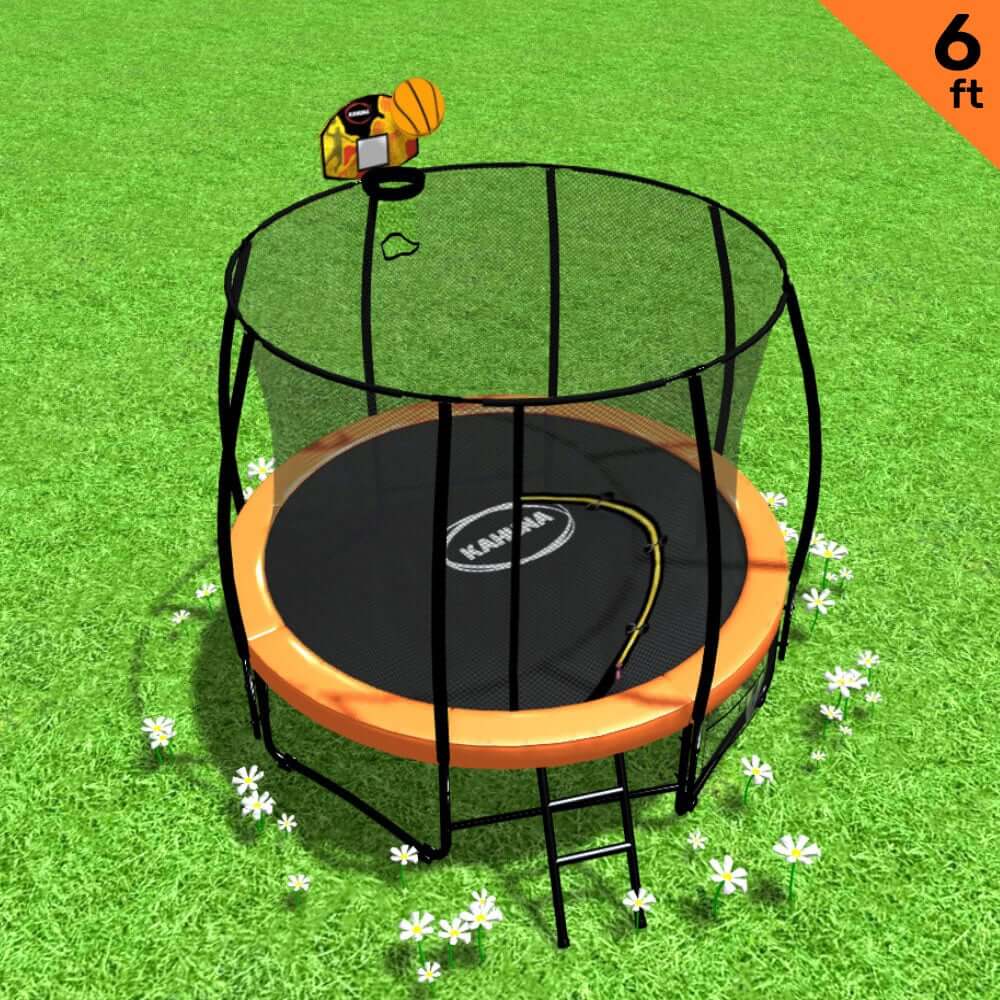 _label_, DSZ Product, feed-cond-new, feed-sl-free shipping, free-shipping, newKahuna Classic 6Ft Outdoor Round Orange Trampoline Safety Enclosure And Basketball Hoop Set - Premium Baby & Kids > Baby & Kid's Toys > Outdoor Play Equipment from Kahuna ! Shop Online Buy Now at S & D's Value Store Family Business Best Customer Service_label_, DSZ Product, feed-cond-new, feed-sl-free shipping, free-shipping, new