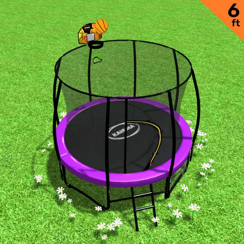 _label_, DSZ Product, feed-cond-new, feed-sl-free shipping, free-shipping, newKahuna Classic 6Ft Trampoline Free Ladder Spring Mat Net Safety Pad Cover Round Enclosure Basketball Set - Purple - Premium Baby & Kids > Baby & Kid's Toys > Outdoor Play Equipment from Kahuna ! Shop Online Buy Now at S & D's Value Store Family Business Best Customer Service_label_, DSZ Product, feed-cond-new, feed-sl-free shipping, free-shipping, new