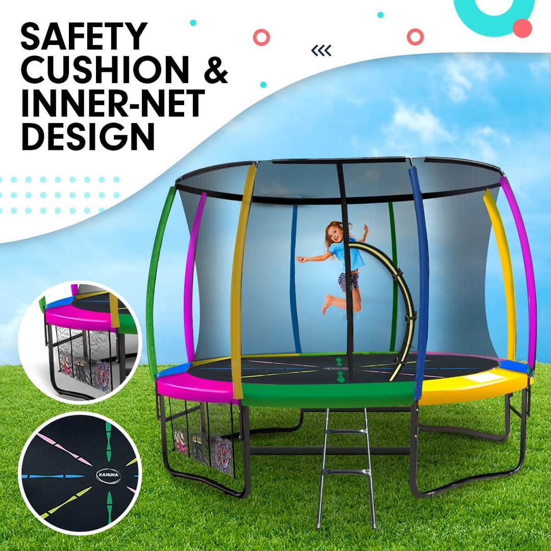 _label_, DSZ Product, feed-cond-new, feed-sl-free shipping, free-shipping, newKahuna 8Ft Outdoor Rainbow Trampoline For Kids And Children Suited For Fitness Exercise Gymnastics With Safety Enclosure - Premium Sports & Fitness > Trampolines > Trampolines & Accessories from Kahuna ! Shop Online Buy Now at S & D's Value Store Family Business Best Customer Service_label_, DSZ Product, feed-cond-new, feed-sl-free shipping, free-shipping, new