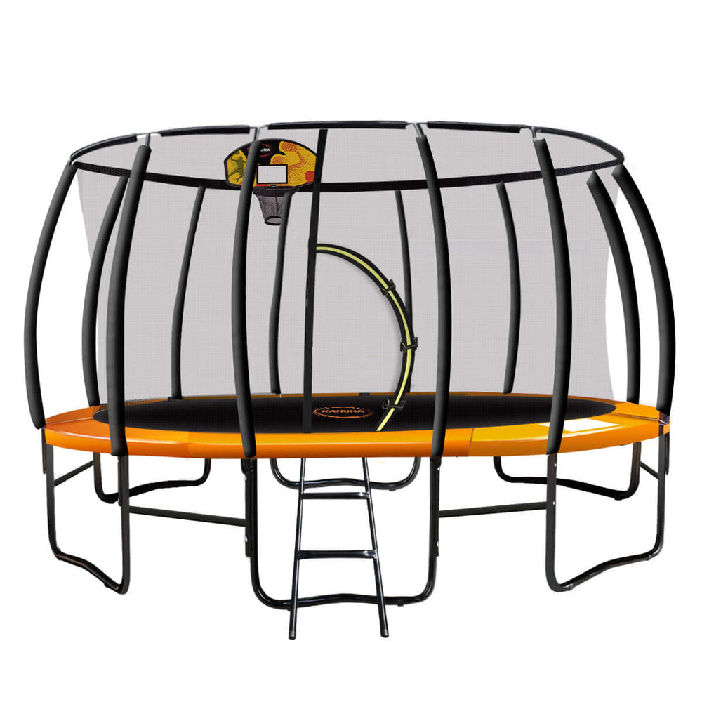 DSZ Product, feed-cond-new, feed-sl-DSZ Freight Payable, newKahuna 16Ft Outdoor Trampoline Kids Children With Safety Enclosure Pad Mat Ladder Basketball Hoop Set - Orange - Premium Baby & Kids > Baby & Kid's Toys > Outdoor Play Equipment from Kahuna ! Shop Online Buy Now at S & D's Value Store Family Business Best Customer ServiceDSZ Product, feed-cond-new, feed-sl-DSZ Freight Payable, new