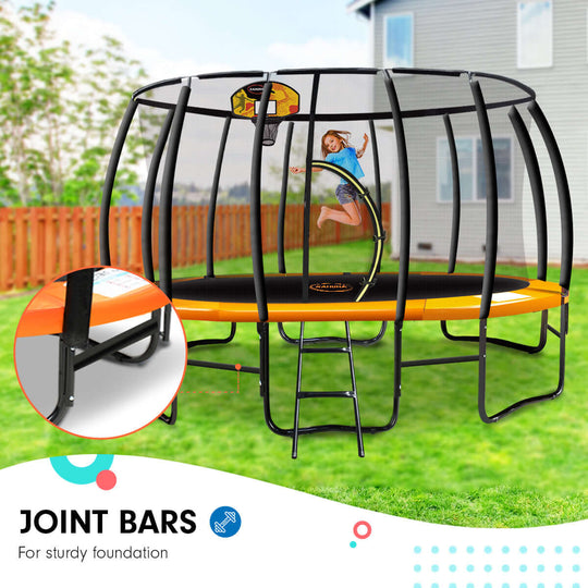 DSZ Product, feed-cond-new, feed-sl-DSZ Freight Payable, newKahuna 16Ft Outdoor Trampoline Kids Children With Safety Enclosure Pad Mat Ladder Basketball Hoop Set - Orange - Premium Baby & Kids > Baby & Kid's Toys > Outdoor Play Equipment from Kahuna ! Shop Online Buy Now at S & D's Value Store Family Business Best Customer ServiceDSZ Product, feed-cond-new, feed-sl-DSZ Freight Payable, new