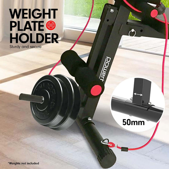 Weight plate holder showcasing sturdy design and secure attachment for home gym equipment. Ideal for DIY setups.