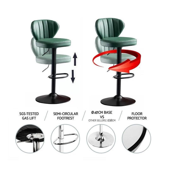 DSZ Product, feed-cond-new, feed-sl-DSZ Freight Payable, newBar Stools Kitchen Bar Stool Leather Barstools Swivel Gas Lift Counter Chairs X2 Bs8405 Green - Premium Furniture > Bar Stools & Chairs > Table & Bar Stools from Amazingooh ! Shop Online Buy Now at S & D's Value Store Family Business Best Customer ServiceDSZ Product, feed-cond-new, feed-sl-DSZ Freight Payable, new