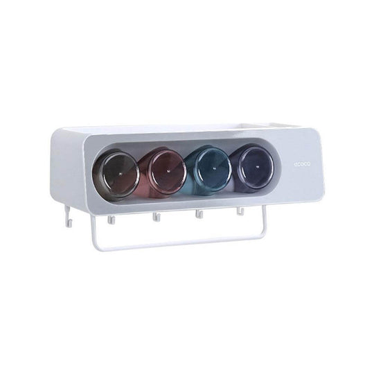 DSZ Product, feed-cond-new, feed-sl-DSZ Freight Payable, newEcoco Wall - Mounted Toothbrush Holder With 4 Cups And 4 Toothbrush Slots Toiletries Bathroom Storage Rack Grey - Premium Home & Garden > Bathroom Accessories > Toothbrush Holders from Ecoco ! Shop Online Buy Now at S & D's Value Store Family Business Best Customer ServiceDSZ Product, feed-cond-new, feed-sl-DSZ Freight Payable, new